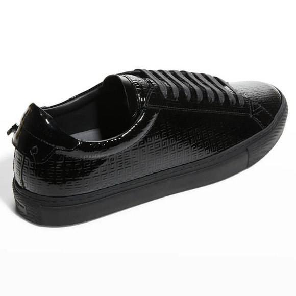 Givenchy Women's Urban Street Allover Logo Monogram Black Patent Leather Sneaker - Picture 4 of 16